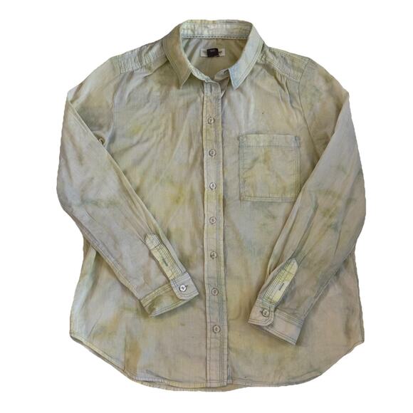 Anthropologie Pilcro The Cate Classic Tie Dye Button Down Shirt Size Medium - Picture 1 of 7
